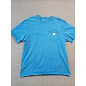 Carhartt Men Original Fit Short Sleeve Pocket T Shirt Blue Size L